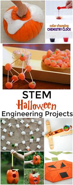 20 Halloween STEM Activities for Preschool and Kindergarten Stem Activities For Preschool, Halloween Science Projects, Pumpkin Science Activities, Science Halloween, Kindergarten Architecture, Fall Stem Activities, Thanksgiving Stem, Kindergarten Halloween