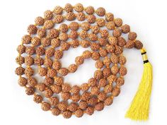 "A Rudraksha Mala is made with the auspicious number of 108+1 bead. The +1 bead is called the Sumeru and it is not supposed to be crossed while chanting mantra. You can use your Mala to wear on your body for protection, blessings, good fortune, health & well-being, and for spiritual evolution. Many people wear the Guru bead at the top of the Mala behind the neck to represent the Divine or the Guru as the highest state of Awareness. As well, you can use the Mala as it is traditionally used for me Spiritual Round Beads Mala For Puja, Spiritual Mala With Round Beads For Puja, Spiritual Mala For Puja With Round Beads, Spiritual Gemstone Beads Mala For Puja, Mala With 108 Beads For Meditation And Festivals, Hand-strung Spiritual Mala For Puja, Spiritual Mala With Gemstone Beads For Festivals, Spiritual Gemstone Mala For Puja, Festival Gemstone Beads Mala For Meditation