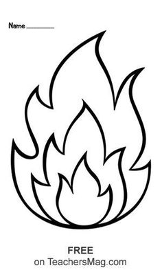 a black and white fire flame with the text free on teachersmag com written below