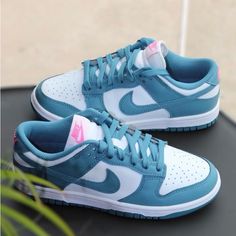 Available In Size 6 Comes In Box In Excellent Condition, Brand New Everything Blue, Blue Nike Shoes, Shoe List, Dunks Shoes, Wmns Dunk Low, Nb Shoes, Fluffy Shoes, Pink Nike Shoes, Pretty Sneakers