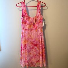 Super-Cute Floral Dress Barn Tank Dress! Measures Approx 40” From Shoulder To Bottom. Elegant Pink Knee-length Sundress, Pink Fitted Knee-length Sundress, Pink Fitted Sundress Midi Dress, Pink Fit And Flare Midi Dress For Spring, Spring Pink Fit And Flare Midi Dress, Pink Fit And Flare Midi Dress, Pink A-line Sundress For Spring, Pink Flowy A-line Mini Dress, Pink Fit And Flare Knee-length Midi Dress