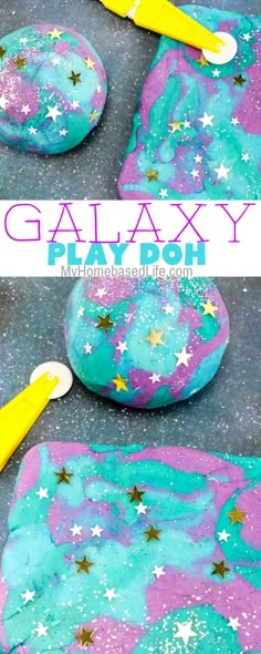 this is an easy galaxy rock craft for kids to make