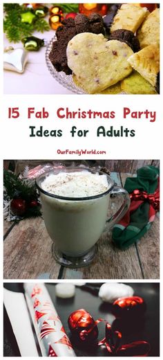 christmas party ideas for adults with cookies, marshmallows and other holiday treats