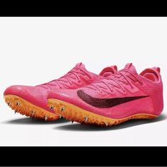 Nike Zoom Superfly Elite 2 Track & Field Sprinting Spikes Pink Size 10.5 /9.5 And 9 New No Box Track And Field Spikes, Track Spikes, Track And Field Shoes, Running Spikes, Spike Shoes, Athletic Shoes Nike, Running Track, Haikou, Pink Men