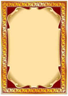 an ornate frame with gold and red trimmings on the edges is shown in this image