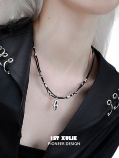 【High Quality Materials】 Crafted with finesse, these necklaces combine the strength of copper, the allure of 18k platinum, and the charming character of a chic leather cord. 【Size Details】 These necklaces have a total length of 49cm (39cm + 10cm extension chain) and weigh approximately 8 grams. 【 Novel Design】 The alluring black color lends an air of sophistication to this necklace. It's a fashionable and trendy accessory that pairs seamlessly with casual and punk-inspired outfits alike. Its ada Leather Necklace For Gifting, Everyday Silver Leather Necklace, Modern Leather Choker Jewelry, Leather Pendant Jewelry For Gifts, Trendy Silver Leather Jewelry, Elegant Leather Necklace For Formal Occasions, Minimalist Silver Leather Jewelry, Leather Choker Jewelry As A Gift, Punk Inspired Outfits