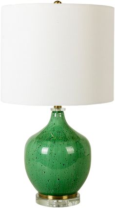 kooskia table lamps by surya koo 001 1 Green Table Lamp, Updated Traditional, Surya Rugs, Green Table, Blue Living Room, Burke Decor, White Table Lamp, Linen Shades, Metal Style