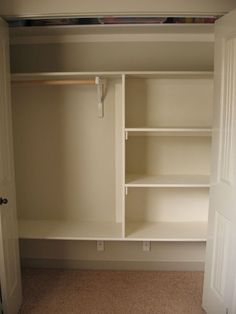 the closet is empty and ready for us to put things in or go into it