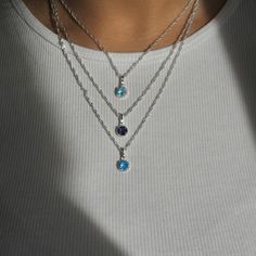 We are obsessed with our You're a Gem Necklace! This necklace is everything you need to step up your outfit game. Wear this baby alone or pair it with our Slithering Necklace! Dark Blue Necklace, Jewel Necklace, Gem Necklace, Blue Necklace, Gems Jewelry, Belly Rings, Necklace Sizes, Cz Stone, Dark Purple