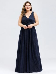 Women's Deep V Neck Floor Length Evening Dress #EverPretty #plussizedress #plussizedresses #bluedress #bluedresses #plussizeeveninggown V-neck Ruched Evening Dress For Prom, Ruched V-neck Evening Dress For Prom, Party Dress With Pleated Bodice And Empire Waist, V-neck Evening Dress With Fitted Bodice For Party Season, V-neck Evening Dress With Pleated Bodice For Prom, A-line Evening Dress With Ruched Bodice For Party, V-neck Gala Dress With Pleated Bodice, Ruched A-line Evening Dress For Party, Empire Waist Dresses For Prom Season