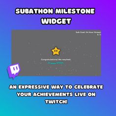 a cartoon character with the caption subathon milestone widget