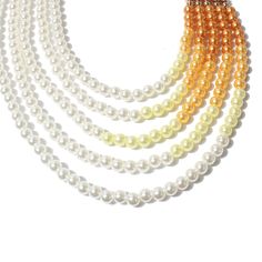 Material: Pearl Color: Gray, Orange Fashion Element: Round Style: Personality Luxury Orange Beaded Necklace With Round Beads, Elegant Red Coral Round Bead Necklace, Orange Faceted Round Beaded Necklace, Orange Pearl Necklace, Luxury Red Coral Round Beaded Necklace, Sweater Chain, Orange Fashion, Pearl Color, Womens Necklaces