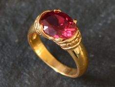 ad eBay - Find many great new & used options and get the best deals for 2.40 Ct Natural Oval Ruby Engagement Wedding Ring 14K Solid Yellow Gold Size 6 at the best online prices at eBay! Free shipping for many products! Ruby Ring Set, Gold Ruby Ring, Red Gemstone Ring, Earrings Matching, Ruby Ring Gold, Green Emerald Ring, Antique Ring, Victorian Rings, Ring Antique