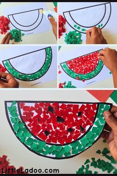 how to make a paper plate watermelon craft