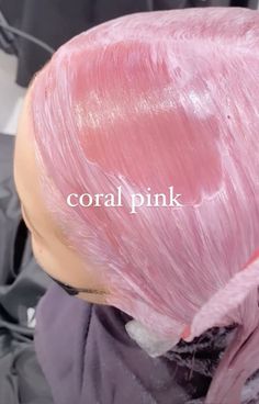 pink hair dye coral pink hair Perimeter Hair Dye, Pink Hair Dye Aesthetic, Soft Pink Hair Dye, Pink Skin Tone Hair Color, Light Hair Dye Ideas, Coral Pink Hair Color, Dark Pastel Pink Hair, Light Pink Hair Ideas, Types Of Pink Hair