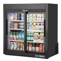 True GDM-09-SQ-HC-LD Countertop Merchandiser Refrigerator, 36 Wide, 2 Doors, 3 Shelves - TheChefStore.Com 3 Shelves, Packaged Food, Beverage Cooler, 2 Doors, Glass Door, Refrigerator, Countertops, Doors, Shelves