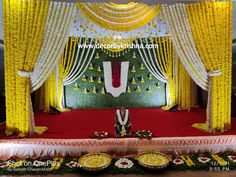 Haldi Function Decoration, Small Wedding Decor, Cradle Ceremony, Wedding Stage Decor, Wedding Background Decoration, Housewarming Decorations, Wedding Stage Design