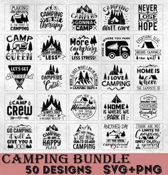 camping bundle svg and png