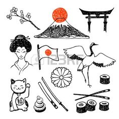 Sushi Logo, Japan Tattoo, Japan Culture, Japanese Tattoo Art, Travel Logo, Art Japonais, Japan Art