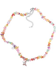 PRICES MAY VARY. Add a sweet final touch to your neck, goes well with any outfit with this stunning necklace to elevate your look with Y2K cutecore aesthetic jewelry Choker style, 15" in length with 5" extender, various irregular colorful beads with tiny butterfly and heart stone pendants, adjustable fit with lobster clasp Available in full jewelry set of necklace and bracelet, also as seperated items Y2K is everywhere! People are obsessed with these 2000s vibes, this cutecore aesthetic item is Cute Pink Necklaces With Colorful Beads, Pink Summer Choker Jewelry, Cheap Pink Choker With Colorful Beads, Cheap Playful Pink Necklaces, Pink Beaded Y2k Necklace, Flower Choker Necklace, Flower Choker, Beach Necklaces, Choker Style