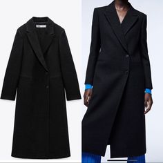 Brand New With Tags. Classic Black Structured Outerwear, Spring Business Black Outerwear, Zara Tailored Black Outerwear, Zara Black Notch Lapel Outerwear, Zara Black Outerwear For Work, Black Outerwear For Spring Workwear, Zara Black Business Outerwear, Spring Black Outerwear With Double Button Closure, Zara Black Formal Outerwear