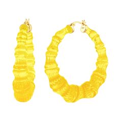 Lemon Yellow Bamboo Hoops Bamboo Hoop Earrings, I Love Your, Purple Grapes, Handcrafted Accessories, Handmade Clay, Lemon Yellow, Jewelry Inspo, Orange Gold, Earrings Collection