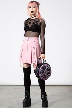 size_shown:XS Goth Outfits Aesthetic, Mens Highlights, Layered Mini Skirt, 2010 Fashion, Mens Lifestyle, Cute Crop Tops, Pink Skirt, Goth Outfits, Pink Mini Dresses