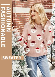 Lesmart Women's Fashion Claus Ugly Christmas Sweater Weekend Outfit Ideas, Cute Christmas Sweater, Old Head, Clothes Autumn, Ugly Xmas Sweater, Hot Sweater, Ugly Christmas Sweaters, Christmas Clothes, Style Star