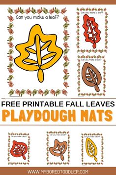 the free printable fall leaves playdough mats