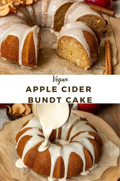 the best vegan apple cider bundt cake with apple cider glaze