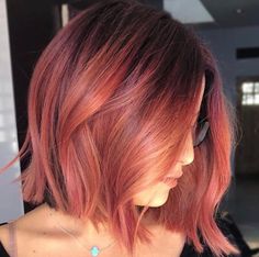 Coral Hair Color, Fashion Hair Color, Pink And Orange Hair, Brunette Hair Cuts, Baylage Hair, Fall Fashion Colors, Coral Hair, Punky Color, Mermaid Hair Color