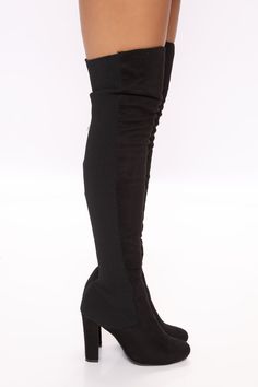 Available In Black & Leopard 4.5 Inch Chunky Heel Pull On Stretch Boot Imported | Lots Of Love Heeled Boots in Black size 6 by Fashion Nova Womens Knee Boots, Ear Monitors, Black Heel Boots, Cute Nikes, Cowgirl Outfits, White Dresses For Women, How To Stretch Boots, Lingerie Accessories, Black Leopard