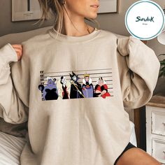 Disney Villains Sweatshirt Disney Sweatshirt, Disney Sweatshirts, Disney Stuff, All Things Cute, Disney Villains, Sweatshirt Designs, Pullover Sweatshirts, The United States, Sweater Shirt