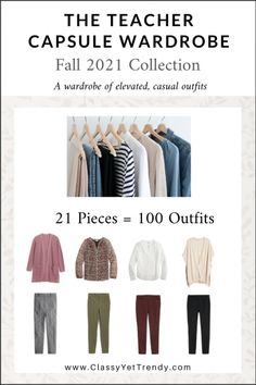 The Teacher Capsule Wardrobe: Fall 2021 Collection - Classy Yet Trendy Capsule Wardrobe Teacher, Clothing Capsule, Organized Closet, Fall Winter Fashion Trends