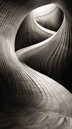 an abstract black and white photo of wavy lines