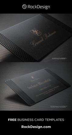 two black and gold business cards mock up