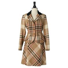 Iconic Tartan skirt-suit with " faux-cul" on the skirt Vivienne Westwood Vivienne Westwood Suit, Vivienne Westwood Dress, Tartan Skirt, Velvet Collar, Moda Vintage, Skirt Suit, Vivienne Westwood, Tartan, Designer Dresses