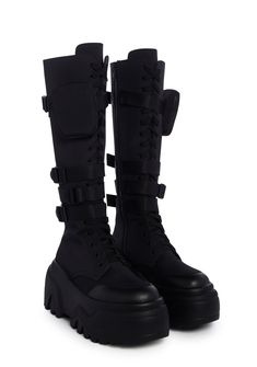 Knee-high Combat Boots For Streetwear, Techwear Boots, Rave Boots, High Combat Boots, Knee High Combat Boots, Knee High Platform Boots, Goth Boots, Platform Boots Chunky, Cosplay Boots