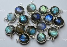 blue labradorite cabochons set in silver plated setting