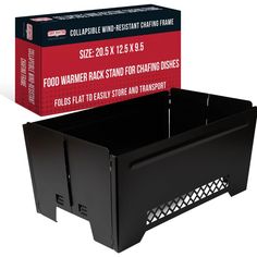 a black box that has some kind of heater in it's bottom compartment