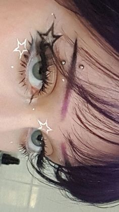 Star Funky Makeup, Makeup Drawing, Cute Eye Makeup, Swag Makeup, Pinterest Makeup, Emo Makeup, Dope Makeup, Astral Projection, Edgy Makeup