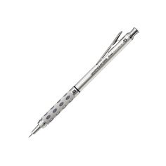 a pen that is sitting on top of a white surface with polka dot print and silver trim