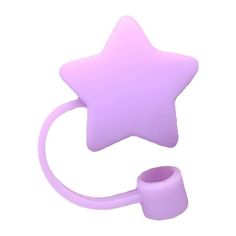 a pink light up star shaped object with a rubber band on it's side