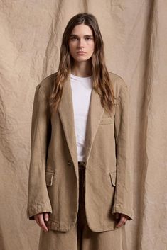 Deconstructed Blazer - Khaki | Denimist Deconstructed Blazer, Sophisticated Look, Peak Lapel, Denim Outfit, Step Up, Clothes For Sale, Your Style, Blazer, Clothes