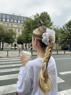 Sleek Braided Ponytail, Hairstyle Examples, Sleek Ponytail Hairstyles, Hair Techniques, Blonde Hair Inspiration, Ribbon Hairstyle, Hair Stylist Life, Sleek Ponytail