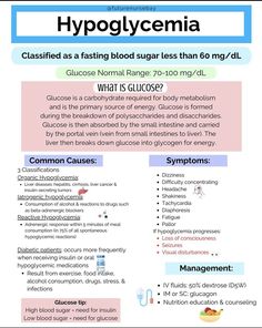 the hypglycemia label is shown in blue and pink, with information about it