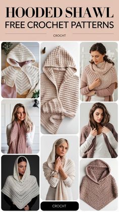 the hoodie shawl is free crochet pattern