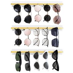 PRICES MAY VARY. Patent Pending. Stylish & Luxury Design: Simple but stylish design makes this sunglasses organizer looks great on your home. keep your sunglasses organized and beautiful. Neatly arranged rack can help you quickly find the sunglasses you are looking for. Functional & Decorative: This sunglasses display holder is suitable for hanging on wall, entry, living room, bedroom, est. You can storage your all kind of sunglasses, eyewear. What's more, you can even use it as your necklace, j Sunglasses Storage Organizers, Eyeglasses Display, Eyewear Display, Sunglasses Organizer, Sunglasses Display, Sunglasses Storage, Hanging Jewelry Organizer, Eyewear Glasses, Hanging Rack