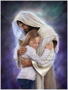 a painting of two people hugging each other with the words john 3 1 on it