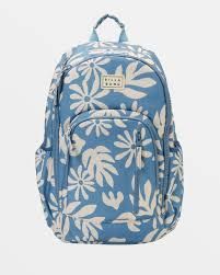 Discover the perfect companion for your everyday adventures: Our Billabong Roadie Backpack, with fabric, compartments, pockets, straps and closure for a 31 L capacity. Enjoy the padded shoulder straps and mesh back panel for extra comfort, plus an embroidered front patch to show off your style. Billabong Backpack, Cute Backpacks For School, Billabong Surf, Cute Backpacks, Blue Backpack, Purse Accessories, Bag Dress, Pump Sandals, School Backpacks